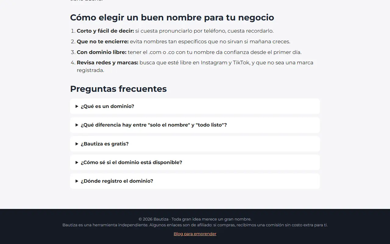Cómo elegir un buen nombre para tu negocio