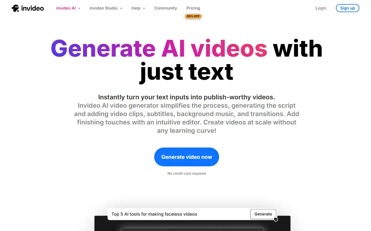 Generate Al videos with just text