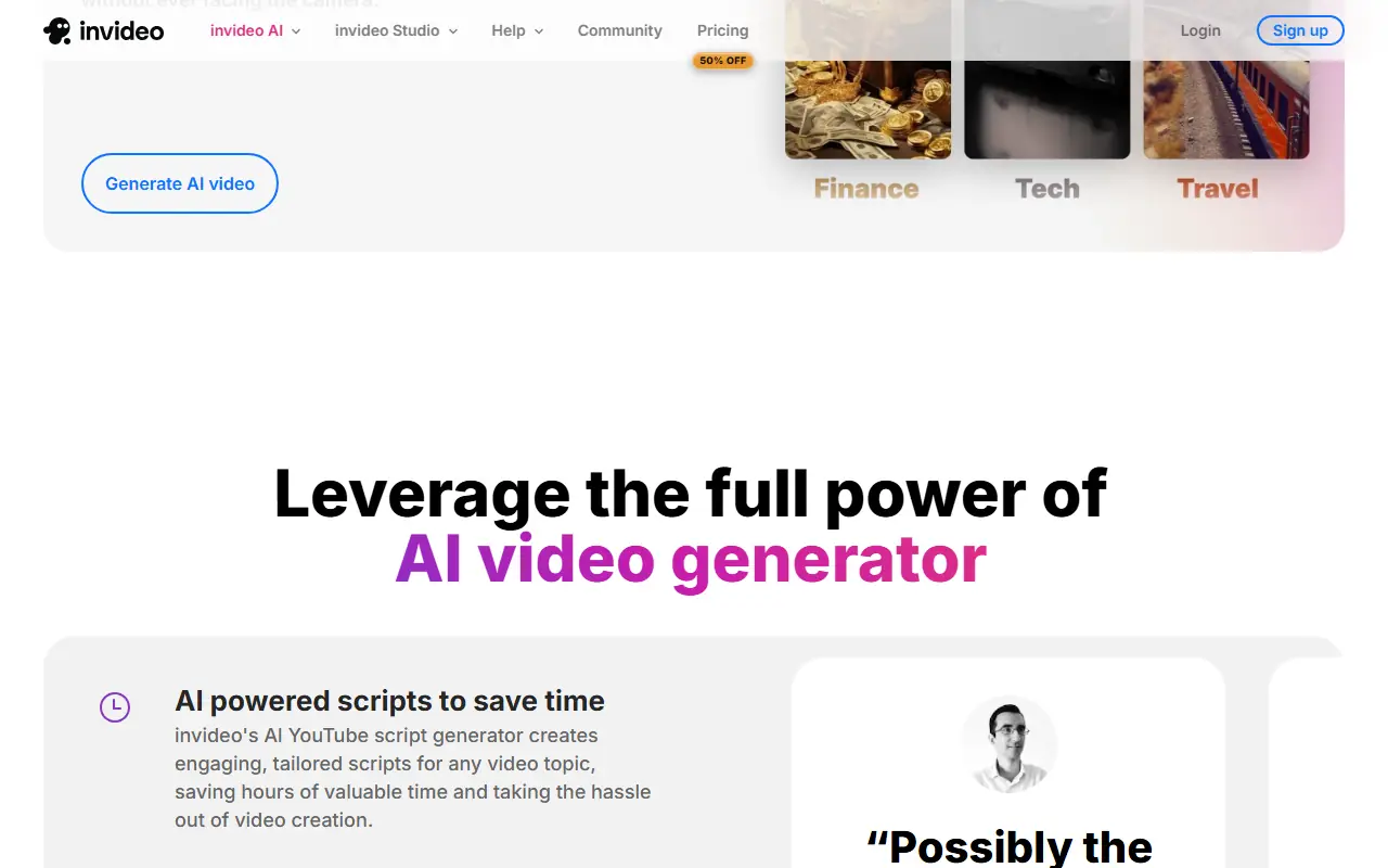 Leverage the full power of
Al video generator
